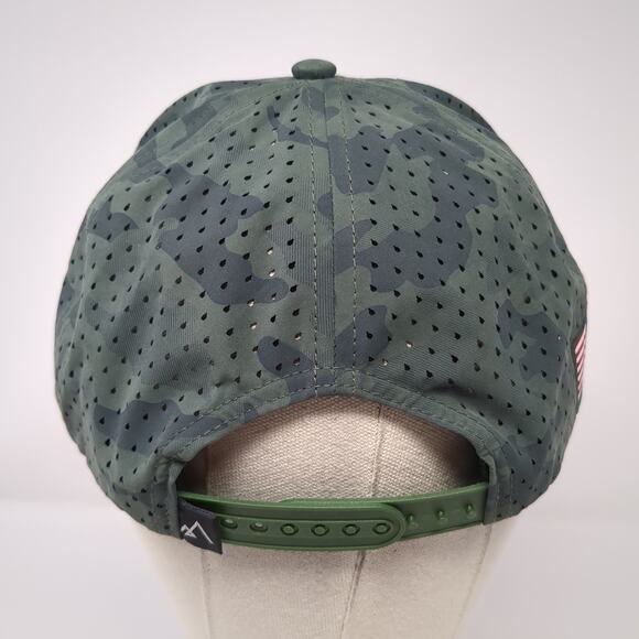 The Heartbeat Brand U.S. Flag Snapback Cap Green One Size Camo Embroidered - Picture 6 of 9